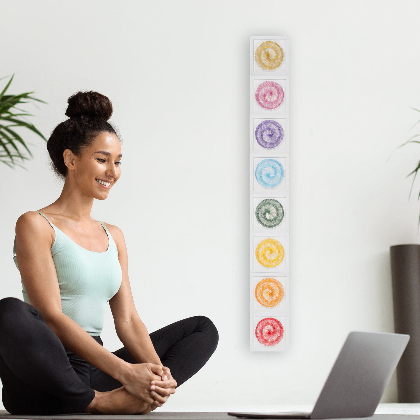 SET 8 mini-tablouri *Golden Chakras Spirals