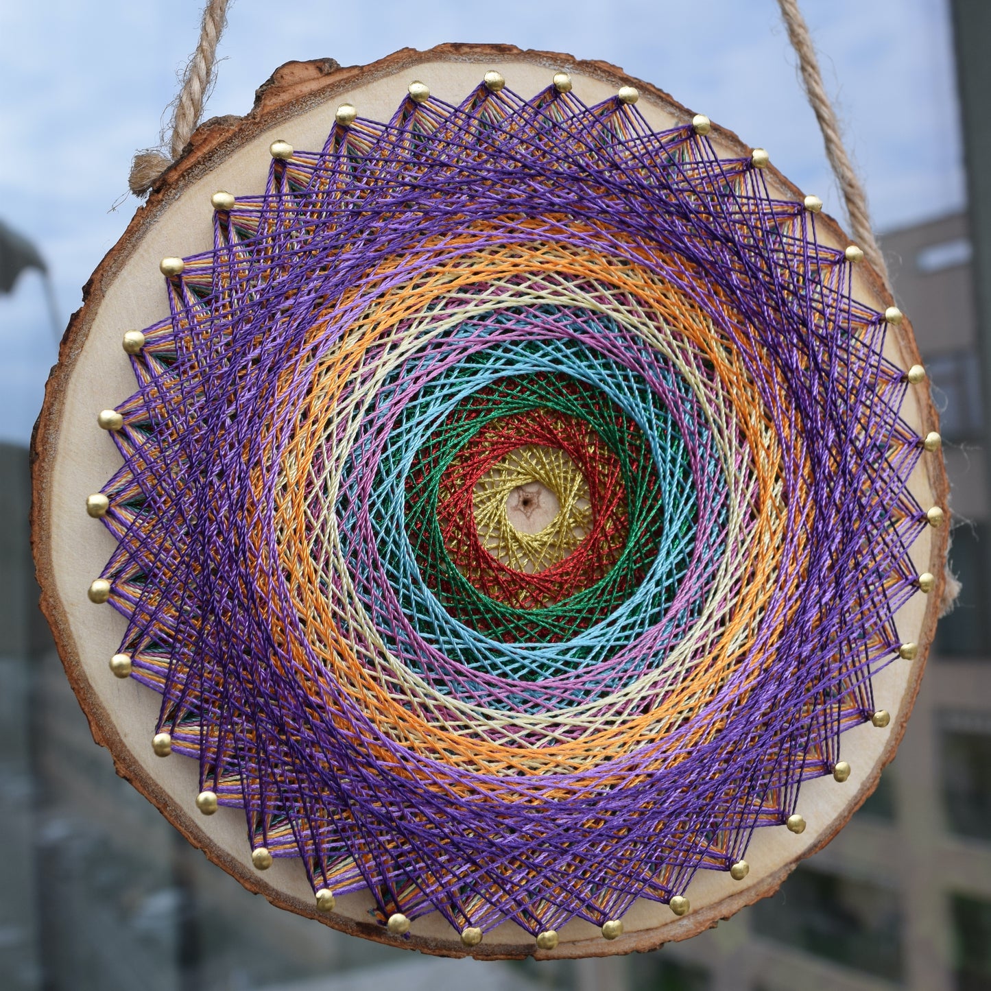 CUSTOM MANDALA on a Wooden Round Slice