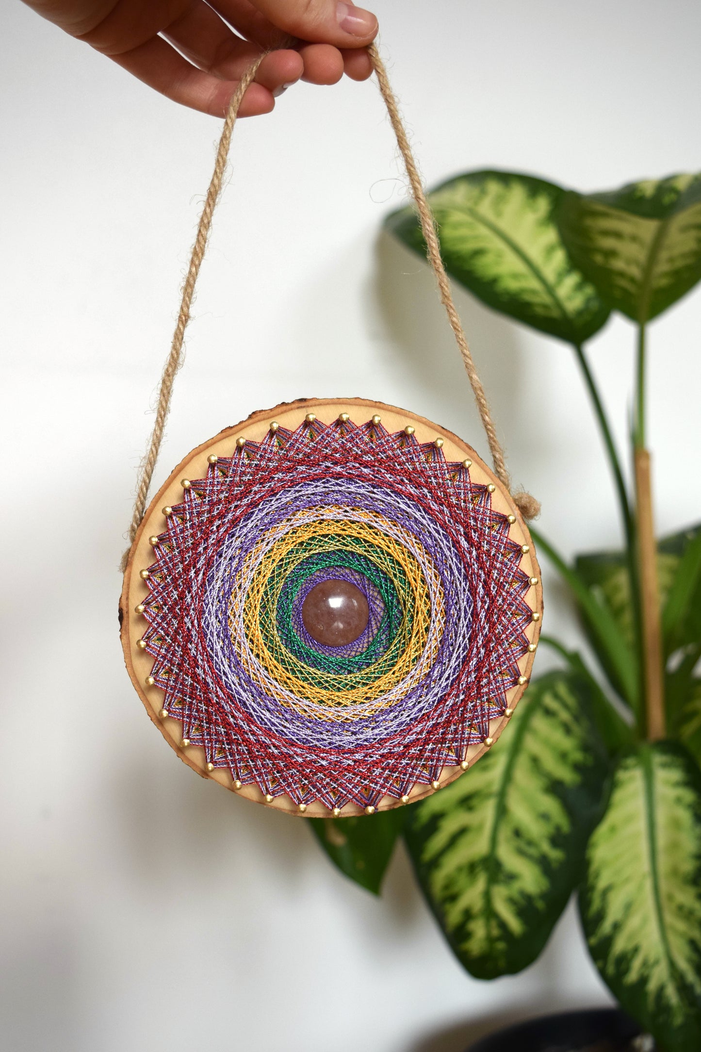 CUSTOM MANDALA on a Wooden Round Slice