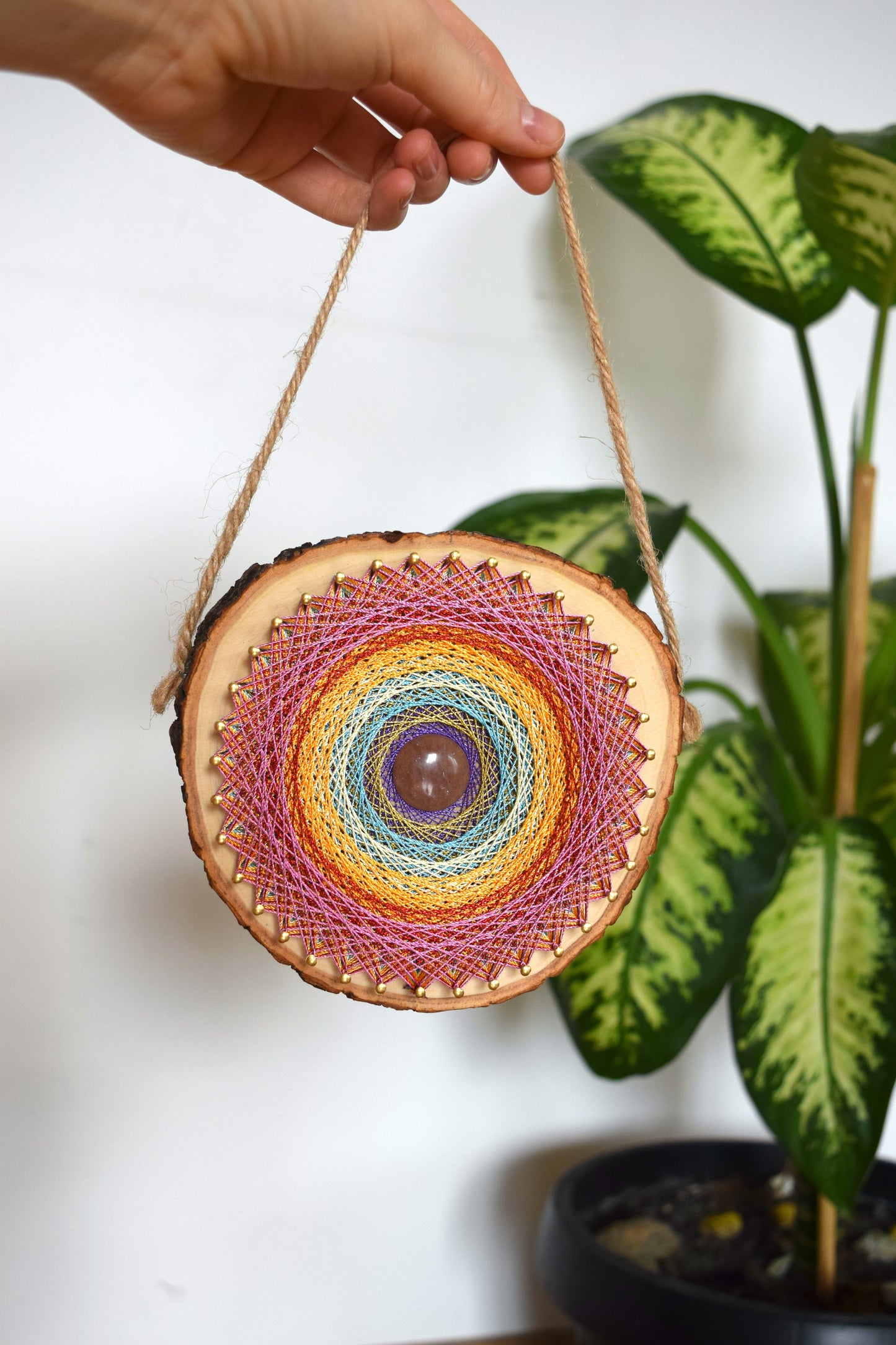 CUSTOM MANDALA on a Wooden Round Slice