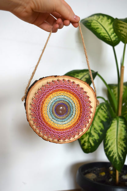 CUSTOM MANDALA on a Wooden Round Slice