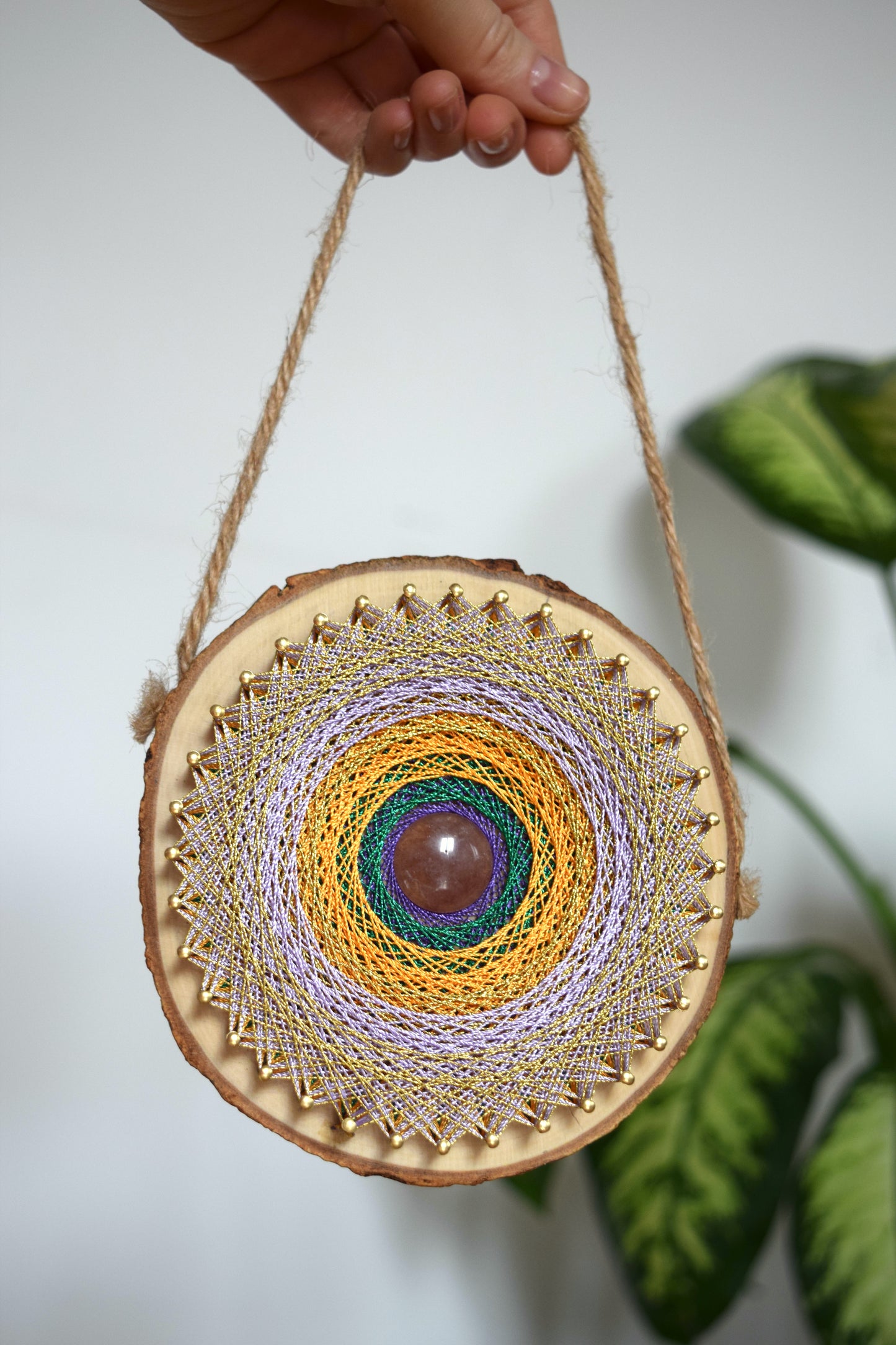 CUSTOM MANDALA on a Wooden Round Slice