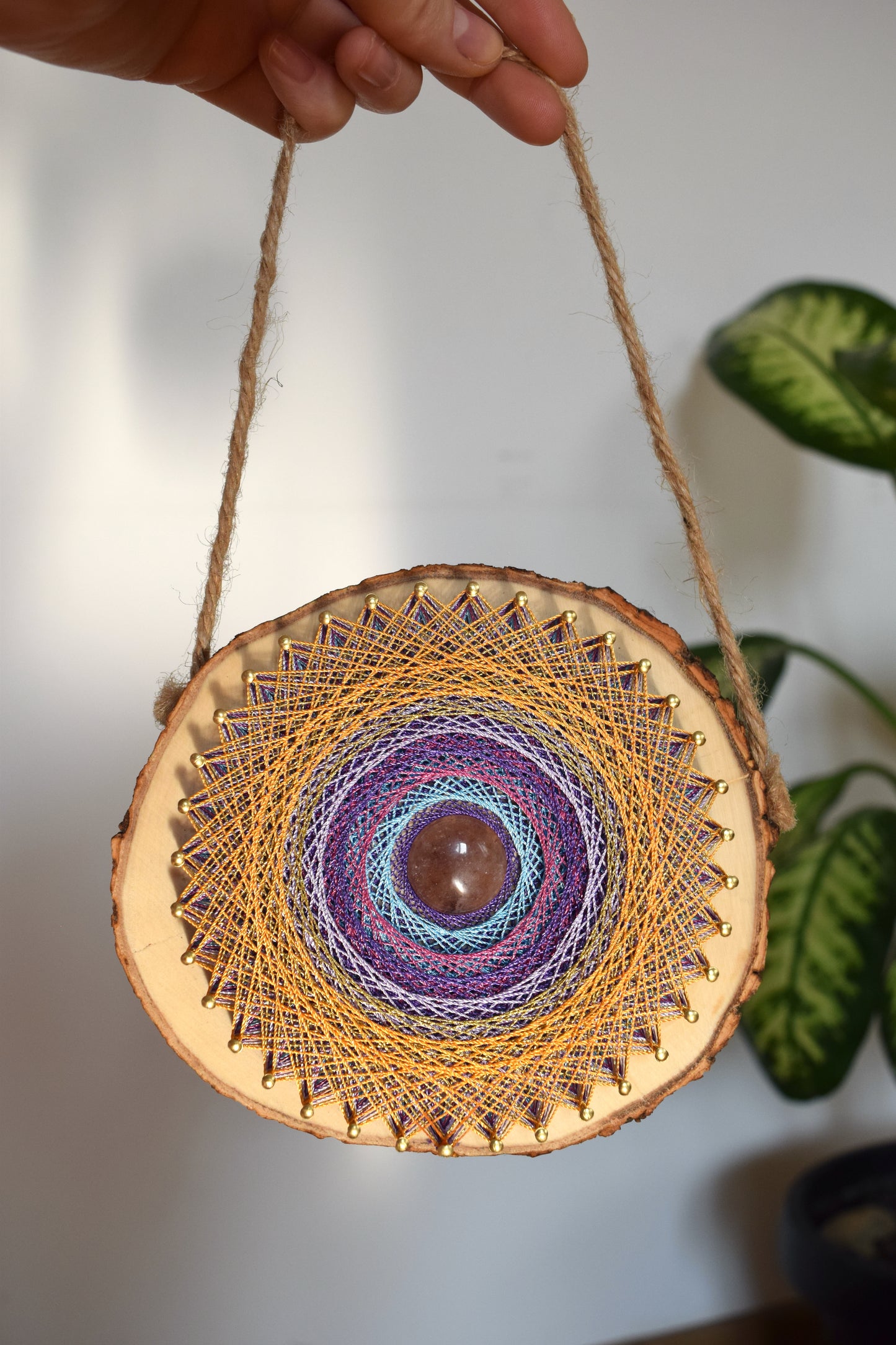 CUSTOM MANDALA on a Wooden Round Slice