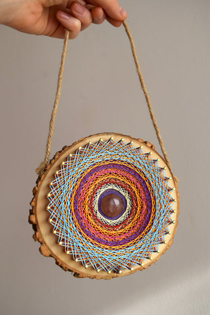 CUSTOM MANDALA on a Wooden Round Slice