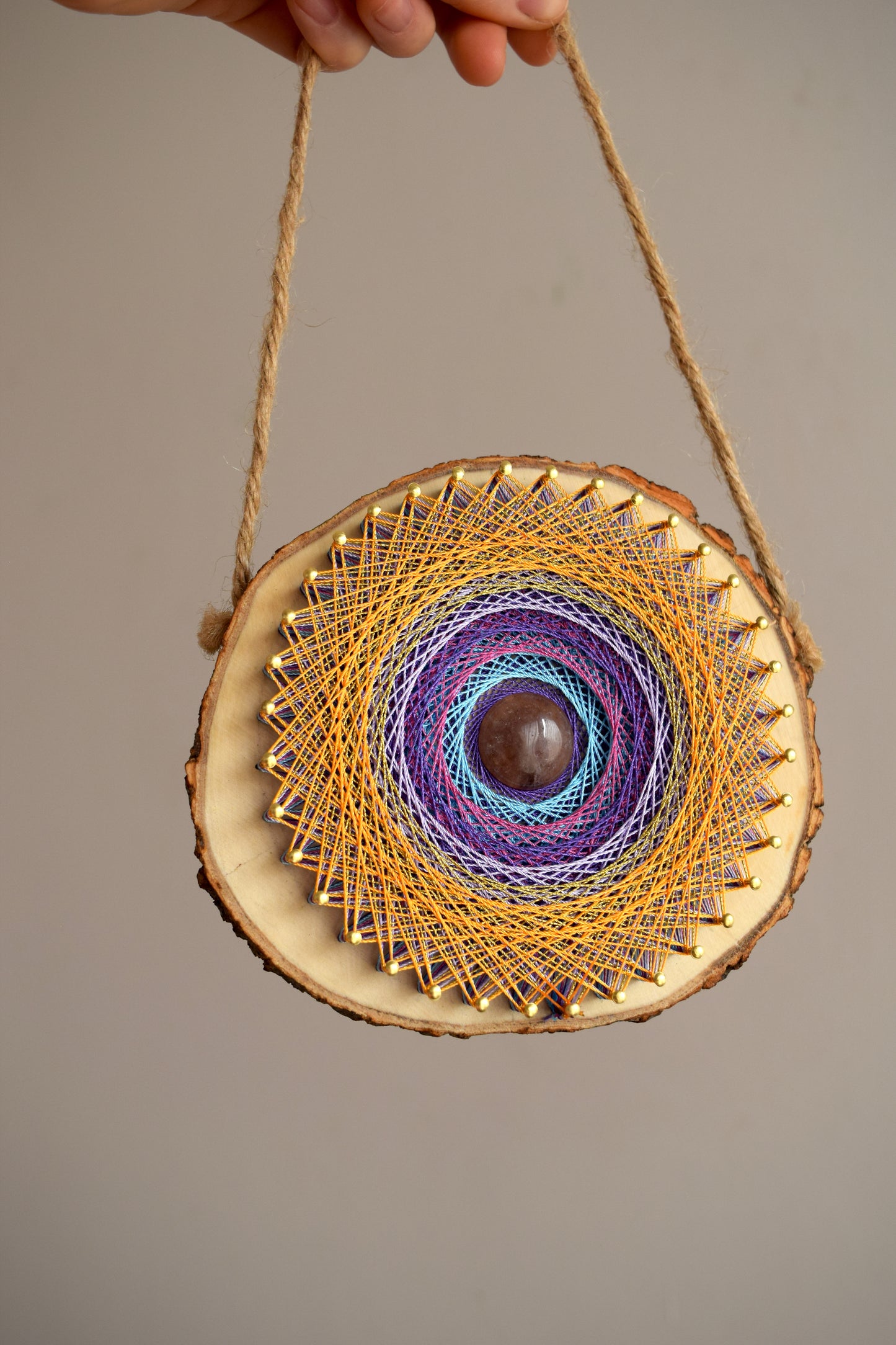 CUSTOM MANDALA on a Wooden Round Slice