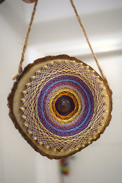 CUSTOM MANDALA on a Wooden Round Slice