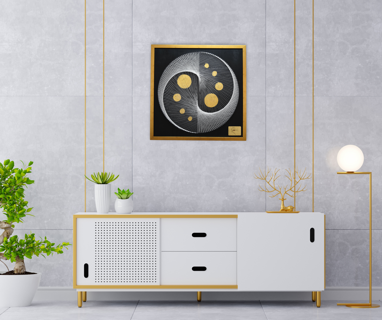 White Yin Yang 22K